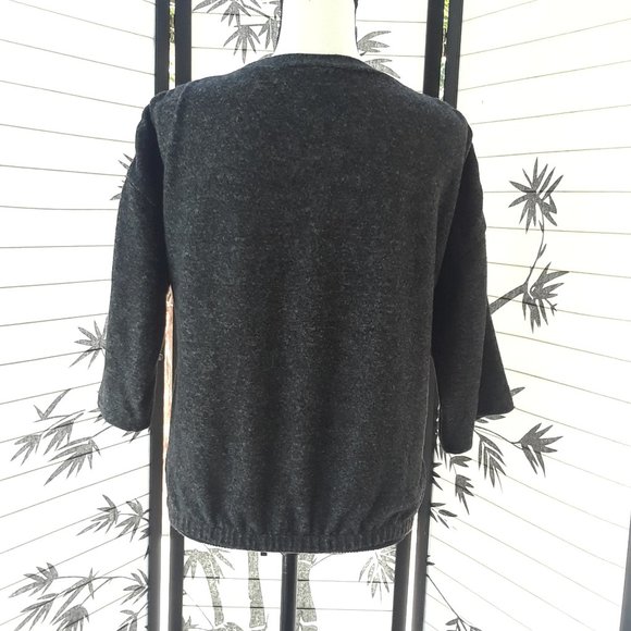 Zara Heather Gray Pearl Embellished Sweater Top - Picture 4 of 14